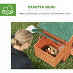 PawHut Wooden Chicken Coop with Nest, Waterproof Roof, Removable Tray, 2 Perches, Ramp, Window, for 2 Chickens, Ducks, Orange