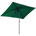 Rectangular Umbrella 2x3 m Foldable and Adjustable with Crank, in Aluminum and Polyester, Green and Black