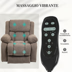 Lift Massage Reclining Chair with 2 Pockets and Remote Control, 93x104x105 cm, Light Brown 5