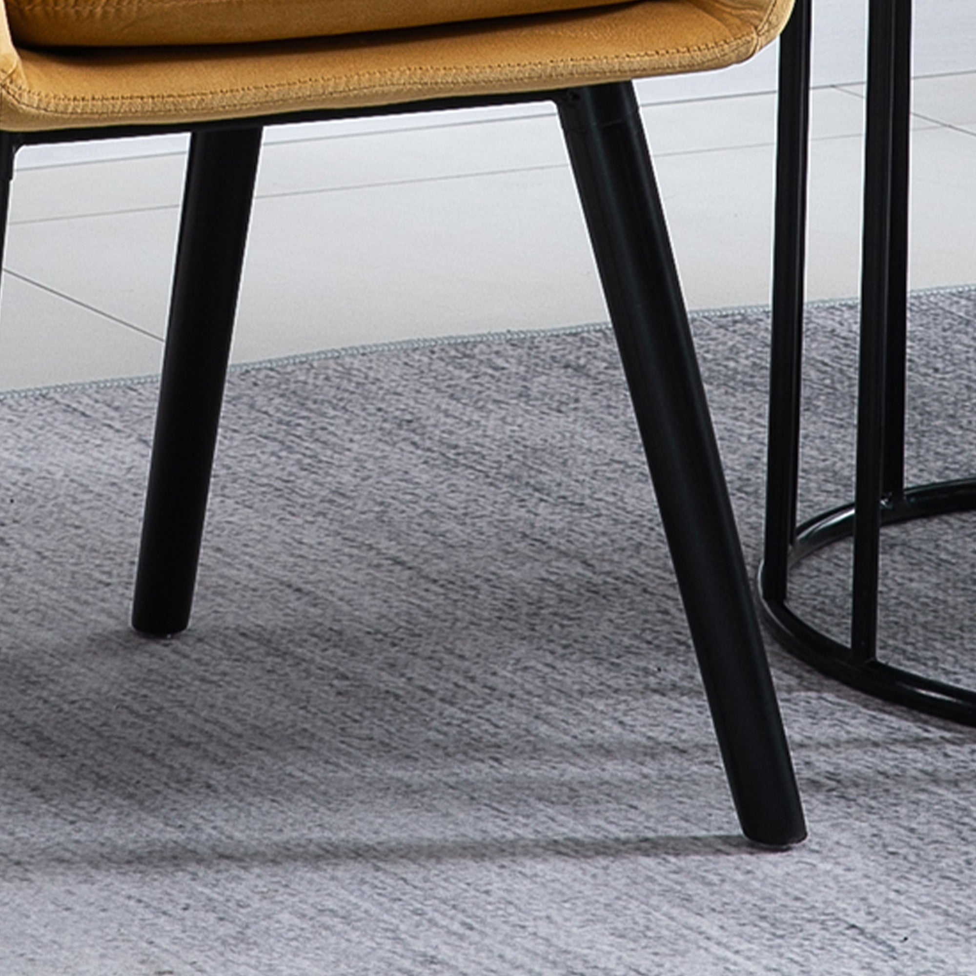 Homcom set of 2 chairs per dining room with padded and velvet armrests, 54x56x74cm, yellow - Borgè