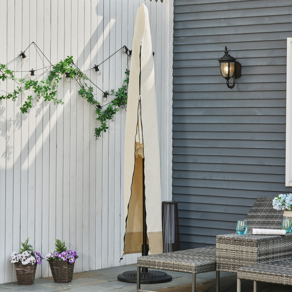 3x3m Waterproof Umbrella Cover, Cantilever Umbrella Cover with Zipper and Tie, Beige