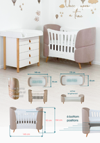 Fly Bed Bouclé “Bunny” Crib – Elegant Convertible Cot for Babies