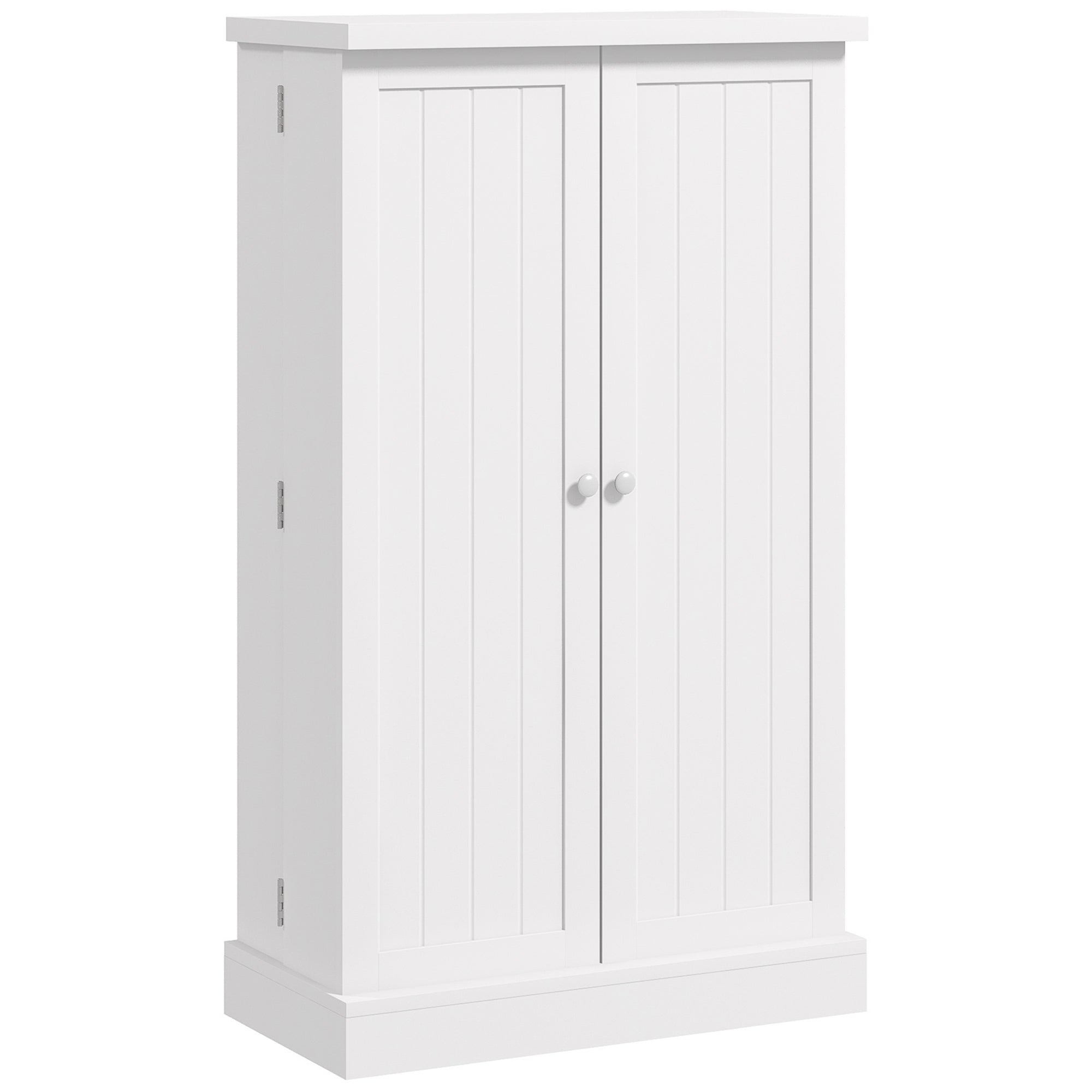 HOMCOM Kitchen Cabinet with 5 Central Shelves and 2 Side Shelves at 6 Levels, in MDF, 60x30x104 cm, White - Borgè