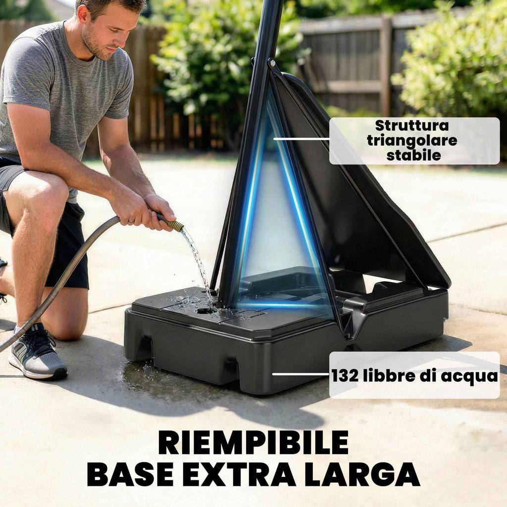 SPORTNOW Portable Outdoor Basketball Hoop, Adjustable 2.45-3.05m, Shatterproof Backboard, Hand Crank Adjustment