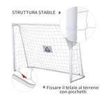 Outdoor Metal Football Goal with Target and Oxford Cloth Posts, 186x62x123 cm, White