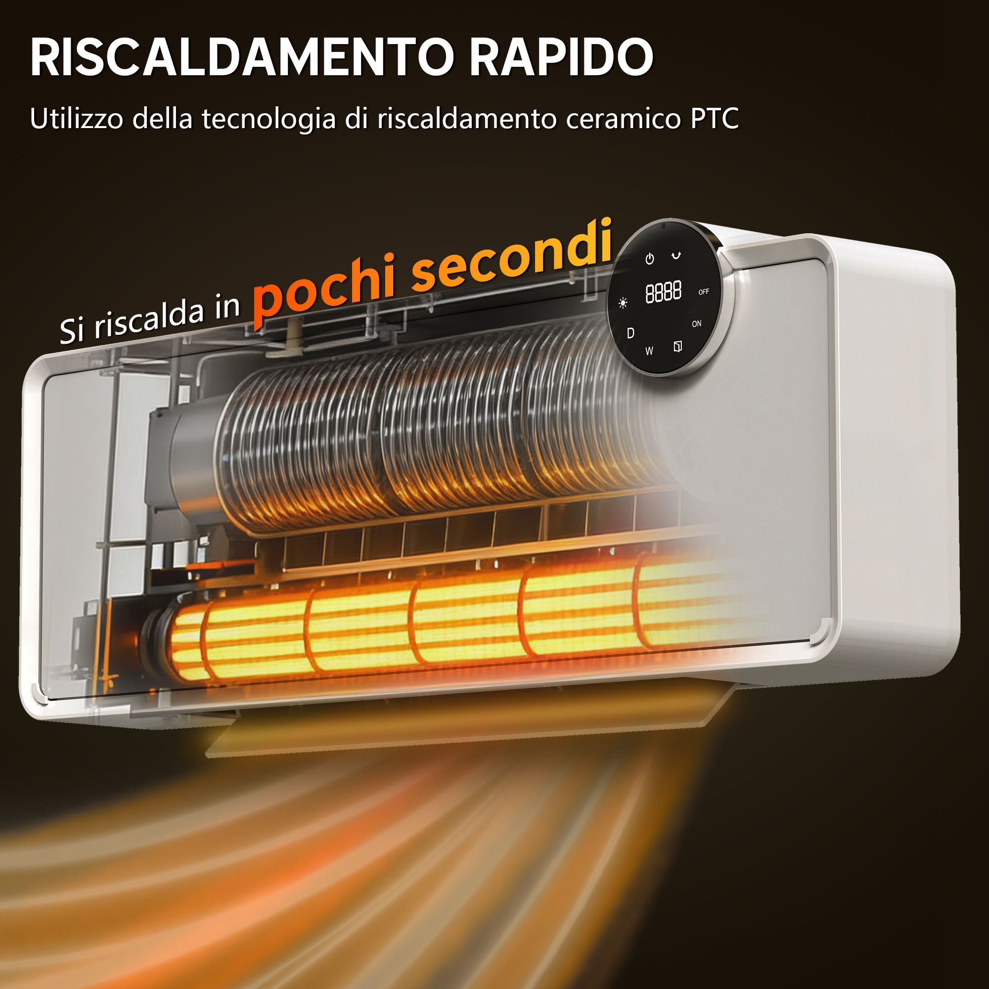 2000W Electric Ceramic Heater Wall Mounted with 3 Modes, Adjustable Temperature, Timer and Remote Control, White