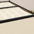 Outsunny garden pergola with retractable roof and curtains, metal and polyester, 300x300x227 cm, beige - Borgè