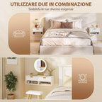 HOMCOM Set of 2 Floating Nightstands with Decorated Drawer and Open Shelf, White