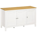 HOMCOM Storage Unit with 2 Cabinets and 2 Adjustable Shelves at 3 Heights, 120x40x70 cm, White and Wood Color