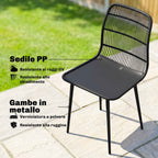 Outsunny Outdoor Dining Chairs Set of 4, Garden Chairs with Slatted Backrest, Black
