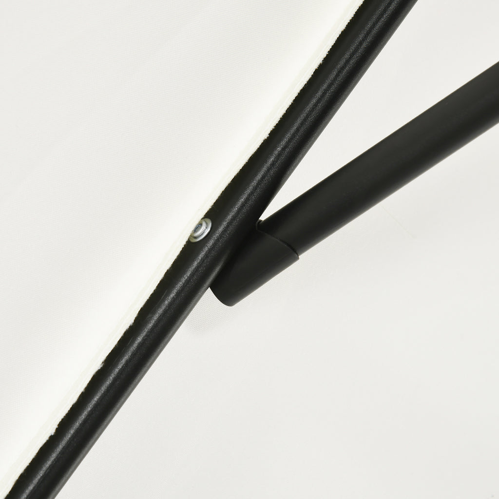 Rectangular Umbrella 2x3 m Foldable and Adjustable with Crank, in Aluminum and Polyester, Cream White