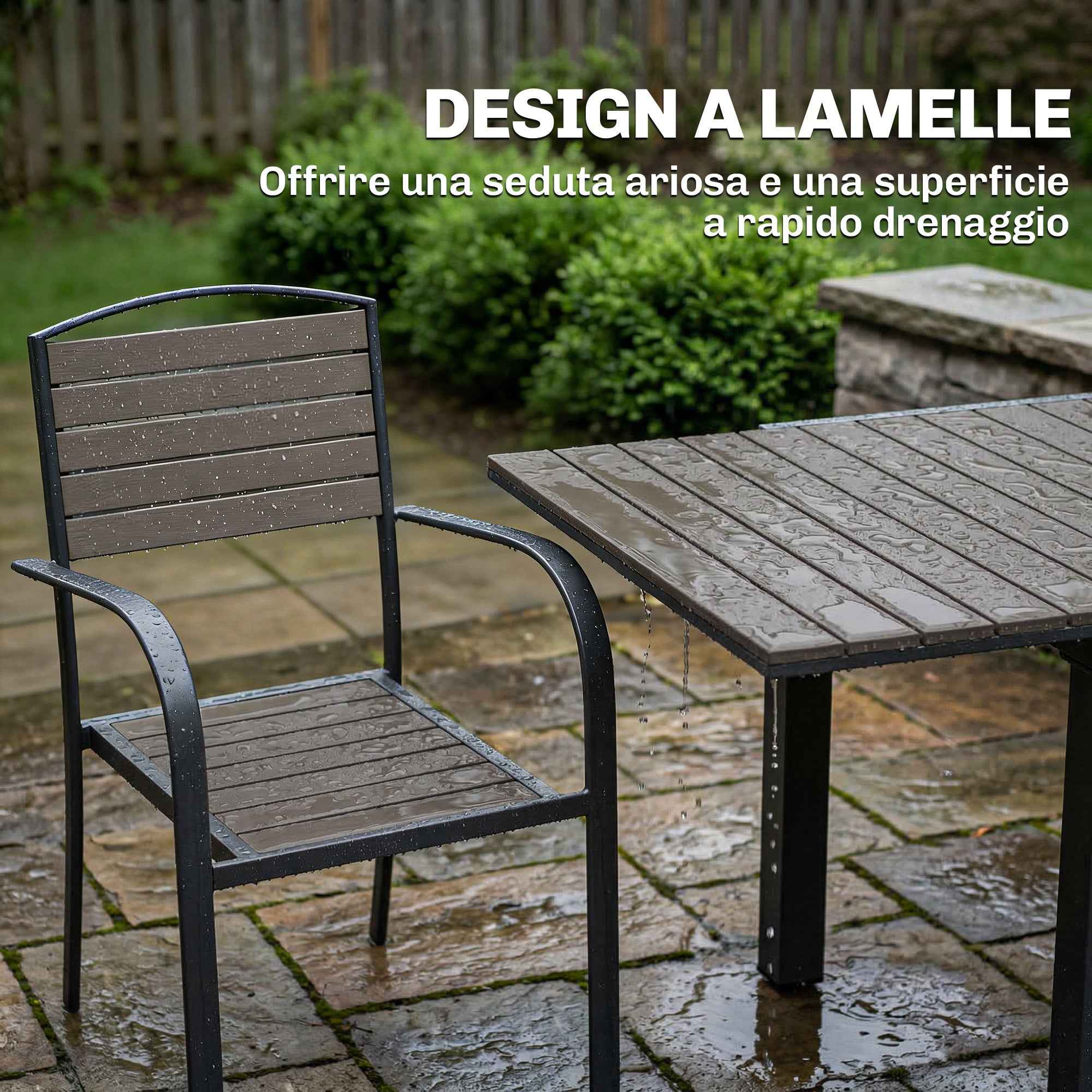 9-Piece Extendable Outdoor Dining Set, Aluminum Table, 8 Chairs, Gray