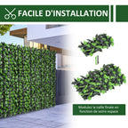 Outsunny 3x1m Artificial Hedge Roll in PE and Fabric for Balcony and Garden, Light Green and Dark Green