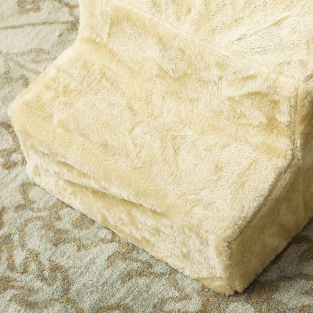 PawHut 3-Step Dog Ladder, Removable and Washable Velvet Step for Dogs and Cats, 4.5 kg, Beige