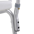 Aluminium Shower Chair with Adjustable Height and Non-Slip Feet, 51.5x51.5x71-84cm, White