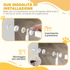 PawHut 180cm High Dog and Cat Gate, Extends from 76-104cm and Push-fits, White
