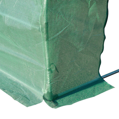 Outsunny PE Greenhouse Sheet with 12 Windows, Roller Door and Buried Edges, 6x3x2 m, Green - Borgè