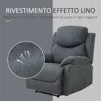 Ergonomic Manual Fabric Relax Chair, 150° Reclining Chair and Footrest for Home and Office, 93x88x102cm, Dark Grey