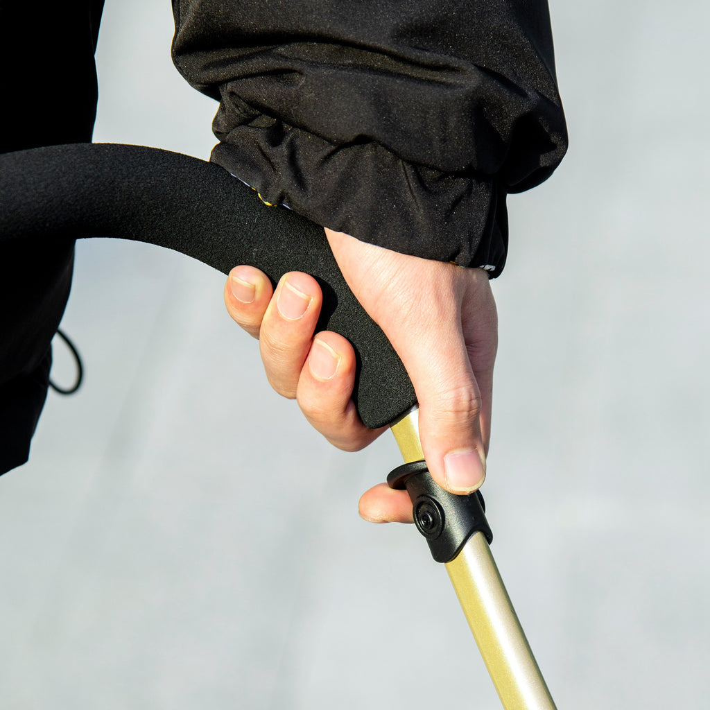 Convertible Dog Stroller with 2 Leashes and Cushion, in Steel and Polyester, 82x49.5x98 cm, Light Blue and Black