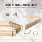 Wooden Garden Bed with Interlocking Structure, 100x92x16cm, Without Base