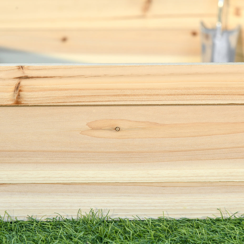 Wooden Garden Bed with Interlocking Structure, 100x92x16cm, Without Base