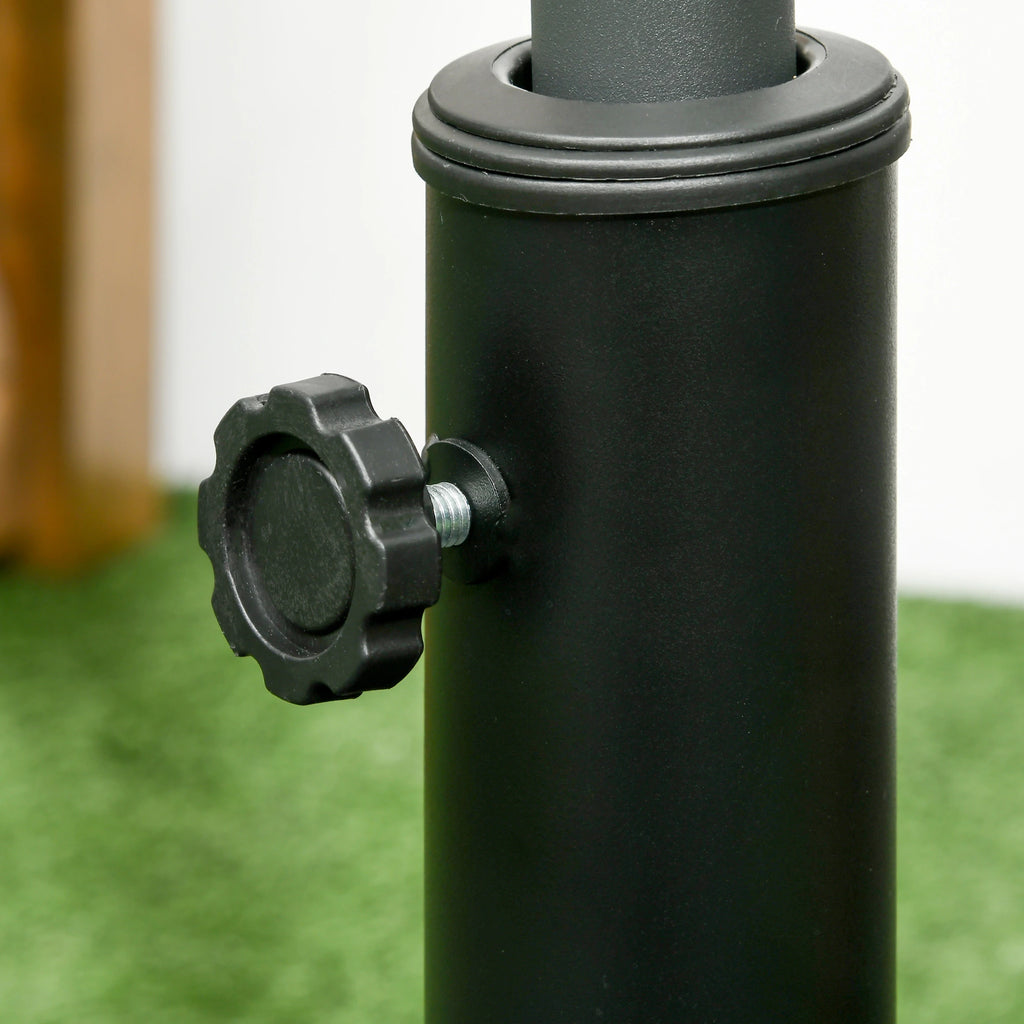 19kg 51x51x32cm Resin and Steel Umbrella Base for Ø32mm, Ø38mm and Ø48mm Poles, Black - Borge' Group Limited