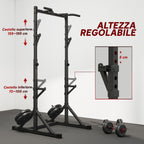 Multifunctional Height-Adjustable Squat Rack and Barbell Rack, Black