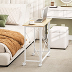 HOMCOM Space-Saving Folding Desk with 4 Wheels and Brake, 80x40x75 cm, Wood
