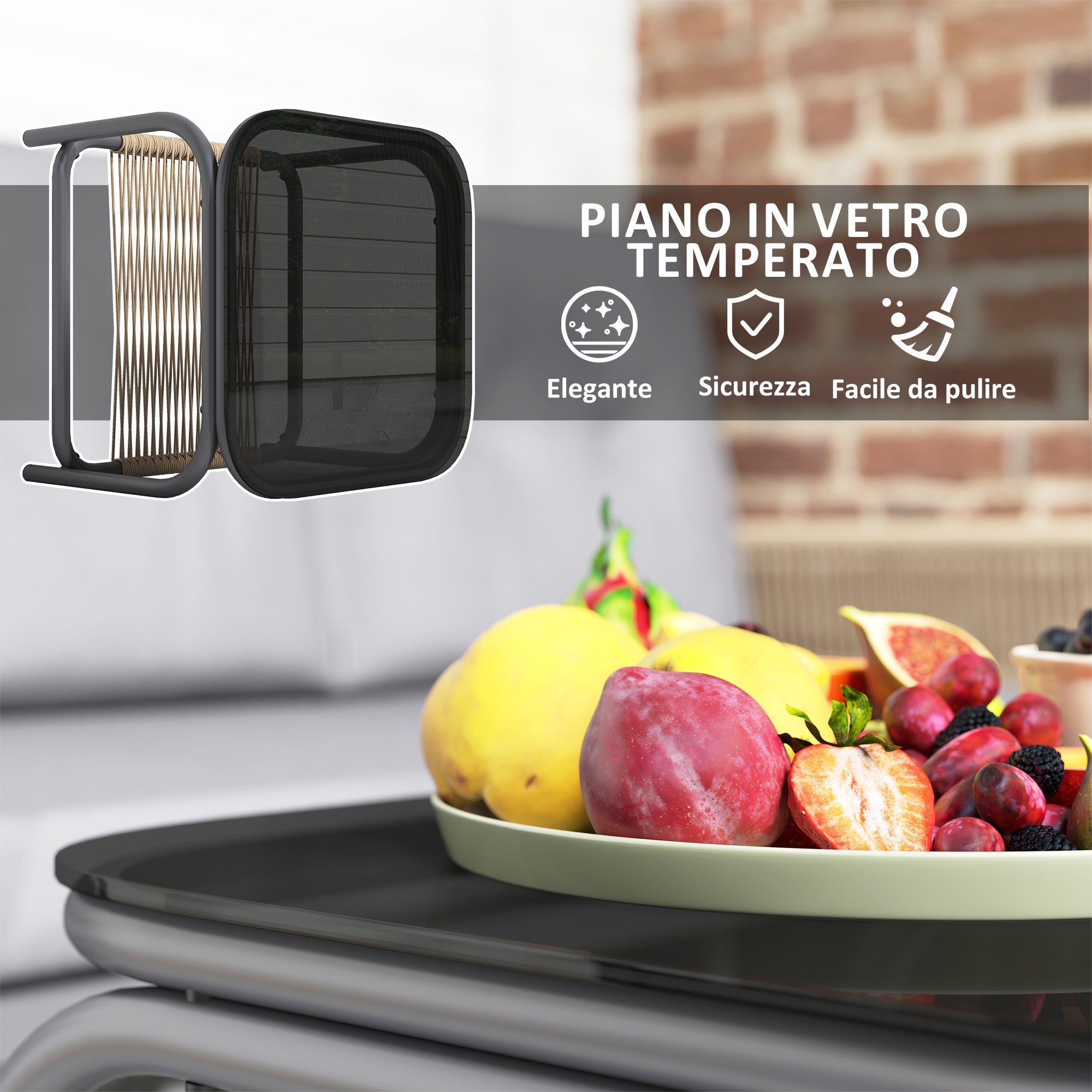 4 Piece Rattan Garden Lounge Set with Sofa, Chaise Longue, Armchair and Coffee Table with Cushions, Grey