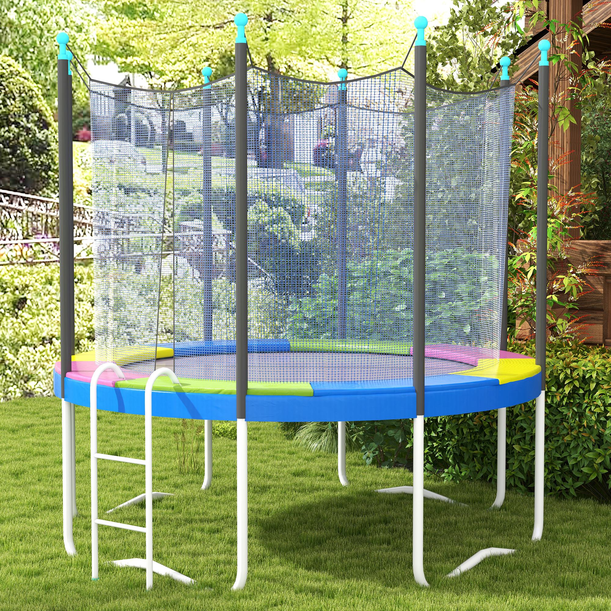 Trampoline Cover Ø305x30 cm Foldable and Portable, in Plastic, PE and Foam, Multicolored - Borgè