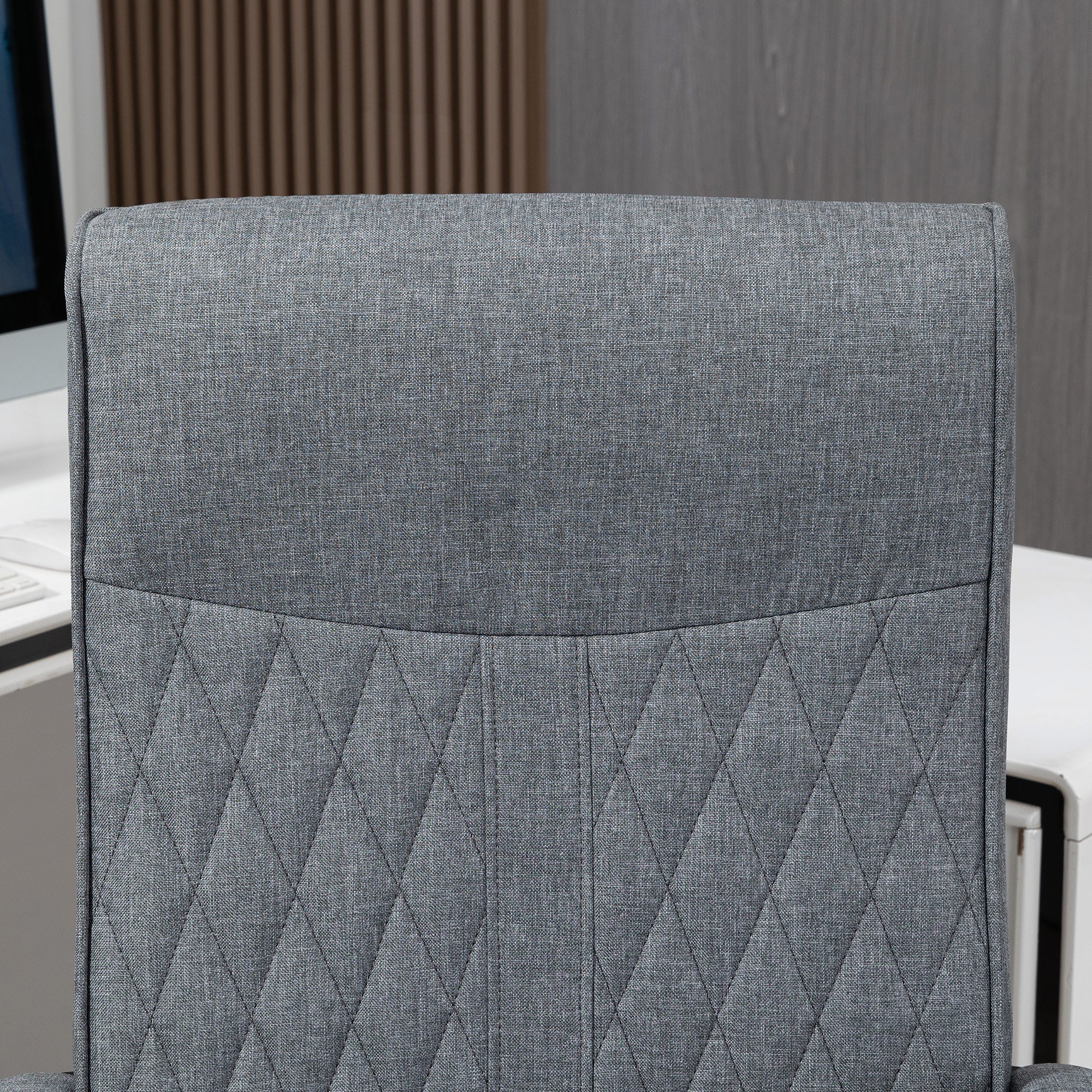 Swivel Office Chair with Rocking Function and Adjustable Height, 65x72x102-112.5cm, Grey