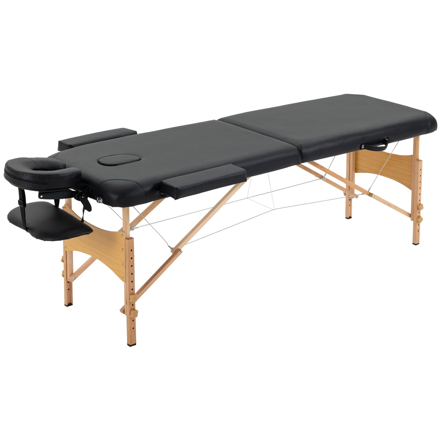 Professional Foldable Massage Table with Adjustable Height and Carrying Bag, Black - Borgè