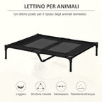 PawHut Bed for Large Dogs in Metal and Oxford Fabric with Transport Bag, 92x76x18cm, Black - Borgè