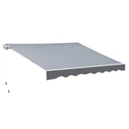 Manually Roll Up Outdoor Awning in Aluminum and Polyester, 2.5x2 m, Gray and White