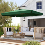 Garden Umbrella 2x3 m with Crank Opening, Tilting and Anti UV 50+, Green