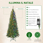 210cm Illuminated Christmas Tree with 350 White and Colourful Lights, 9 Lighting Modes