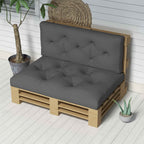 Outsunny 2-Piece Garden Cushion Set for Sofas and Pallets in Polyester with Thick Filling, Grey
