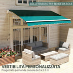 Outsunny Replacement Awning Cover for 3x2.5m Retractable Sun Shade Sail in Anti-UV 50+ Polyester, Green