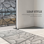 Outsunny decorative outdoor paragraph in steel with leaf design, 122x198cm, black - Borgè