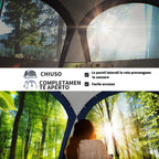 4-5 Person Camping Tent with 4 Zippered Doors, Mosquito Net and Hook, 350x350x230cm, White and Blue