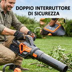 Outsunny 20V Cordless Leaf Blower, 900W Brushless Motor, 3 Speed Levels, Turbo Boost, Battery Charger