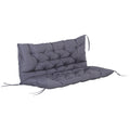 Outsunny 2-Seater Garden Cushion with Backrest for Benches and Swings, 132x110x10 cm, Dark Grey