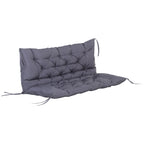 Outsunny 2-Seater Garden Cushion with Backrest for Benches and Swings, 132x110x10 cm, Dark Grey