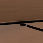 2x2m Outdoor Umbrella with Square Canopy, Adjustable and Portable, in Metal and Polyester, Coffee - Borge' Group Limited