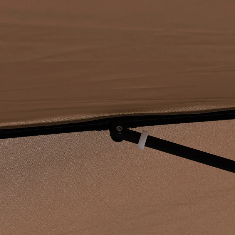 2x2m Outdoor Umbrella with Square Canopy, Adjustable and Portable, in Metal and Polyester, Coffee - Borge' Group Limited