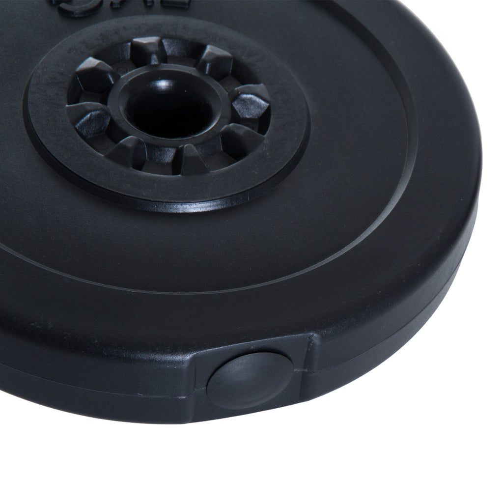 Set of 4 Weight Plates for Barbell and Dumbbells Total Weight 30kg, 2x5kg and 2x10kg, Black