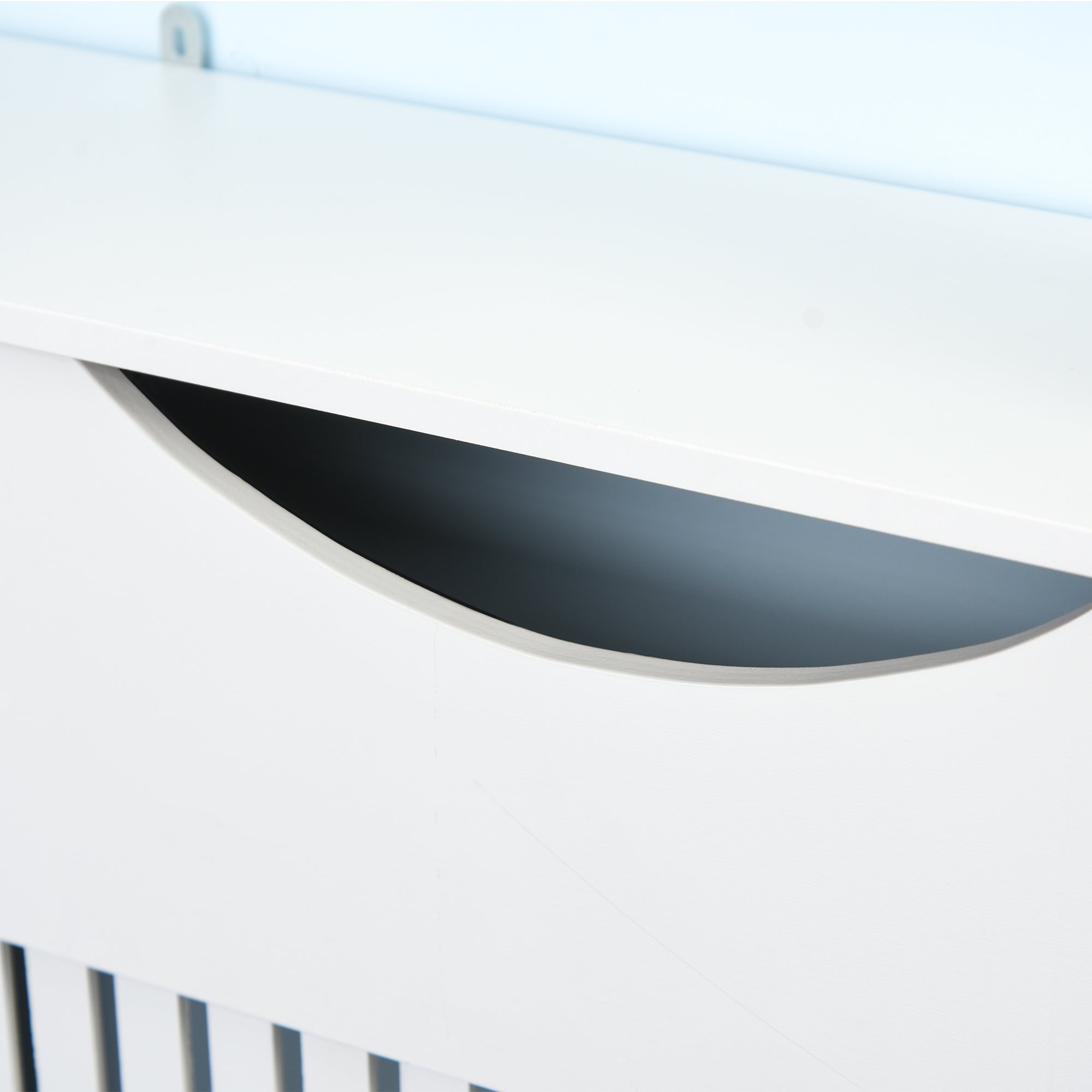 White MDF Radiator Cover with Support Top and Anti-Tip Design, 78x19x82 cm
