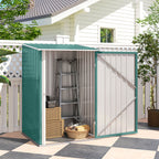 Galvanized Steel Garden Shed with Door, 100x103x160cm, Green