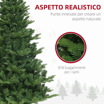 CHRISTMAS TREE - Artificial Christmas Tree 180 cm Tall with 818 Branches and Steel Base for Indoors, Green