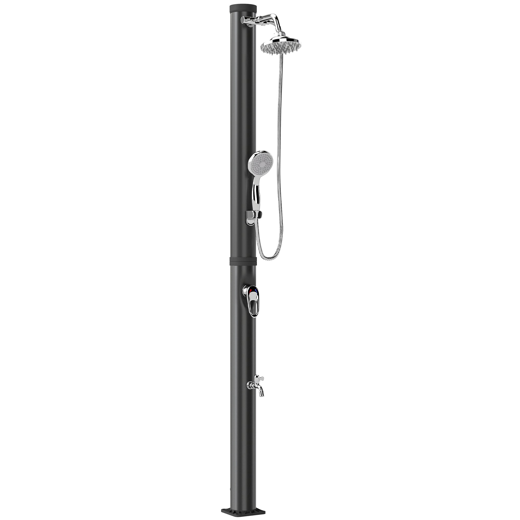 Outsunny 20L Solar Shower, Patented Frost Protection, Black Garden Shower